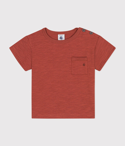 T-shirt manches courtes en jersey flammé marron - bébé