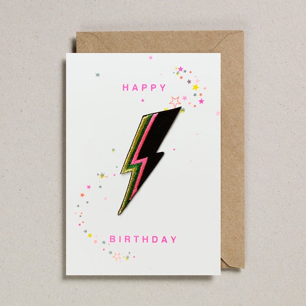 Carte patch - Happy Birthday Bolt