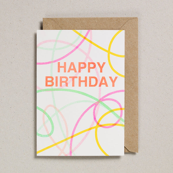 Carte - Happy Birthday lignes