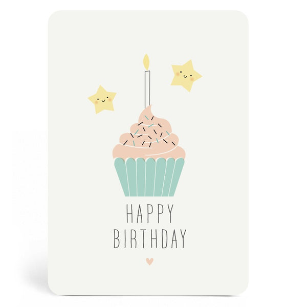 Carte happy birthday - Cupcake