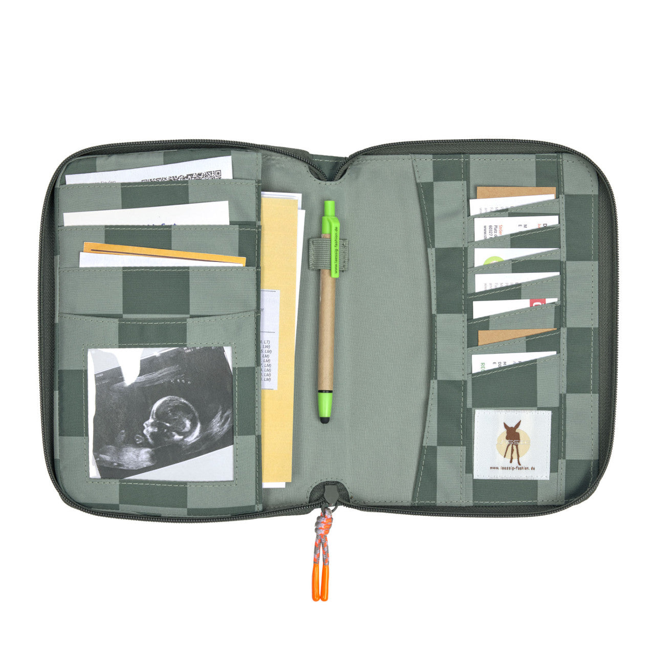 Pochette carnet de santé - Vert Olive
