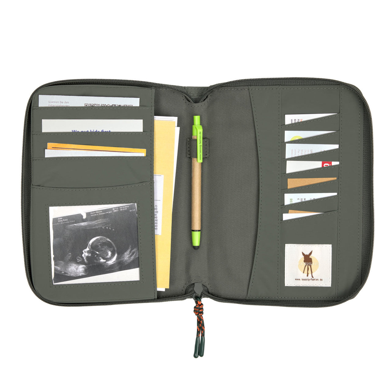Pochette carnet de santé - Olive