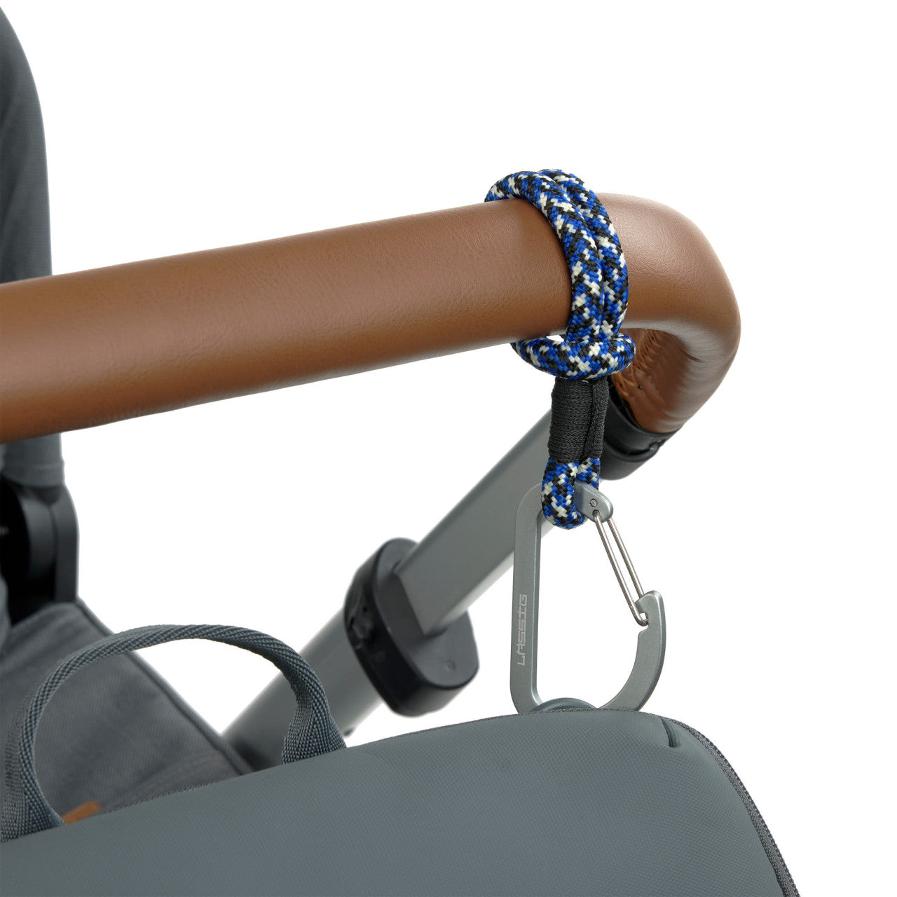 Lot de 2 attaches poussette avec mousqueton - Noir bleu