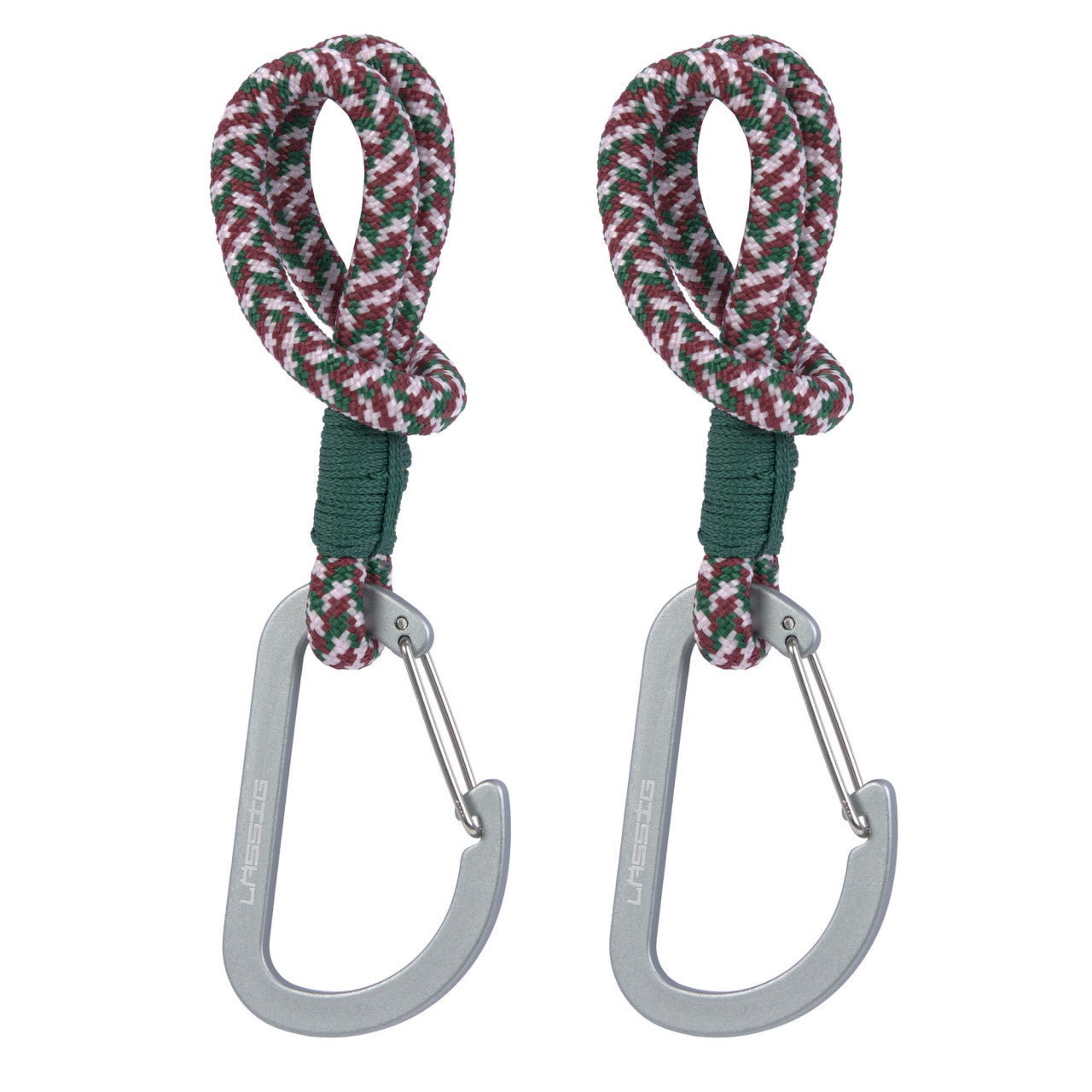 Lot de 2 attaches poussette avec mousqueton - Vert Lavande