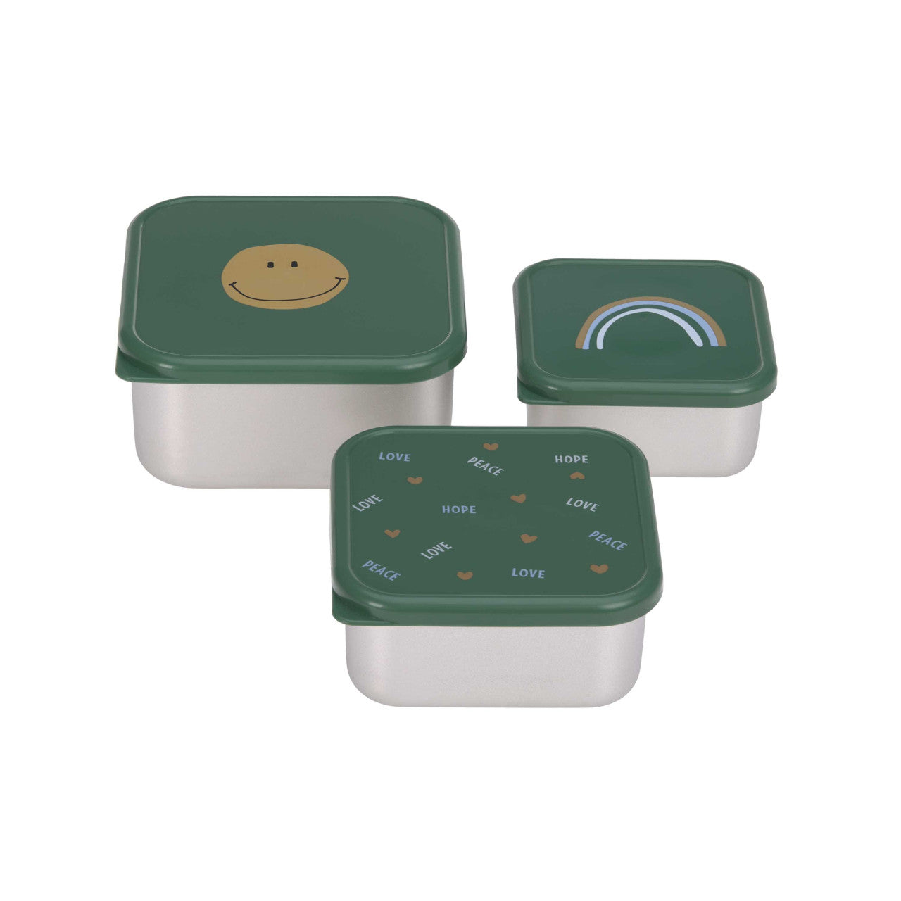 Lot de 3 boites en inox Happy Rascals