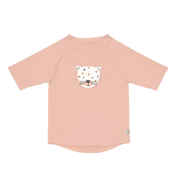 T-shirt anti-UV manches courtes enfants - Leopard rose