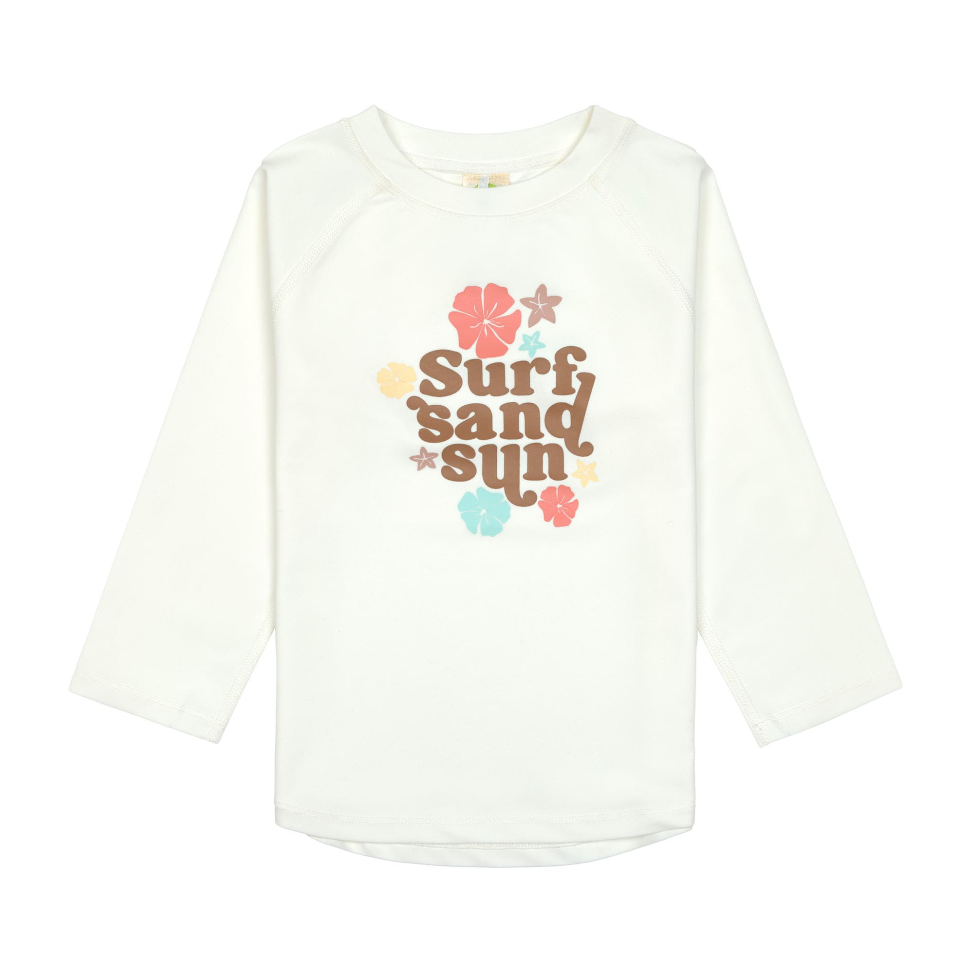 T-shirt anti-UV manches longues enfants - Fleurs écru