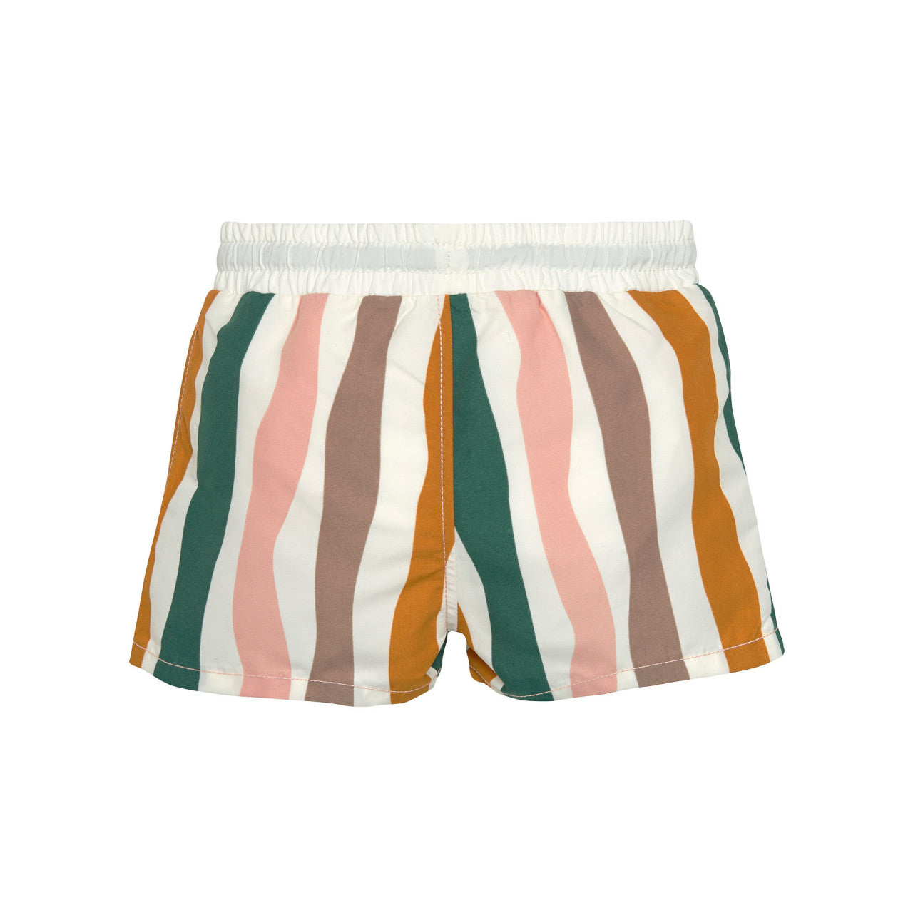 Short de Bain bébé - Vagues rose blanc