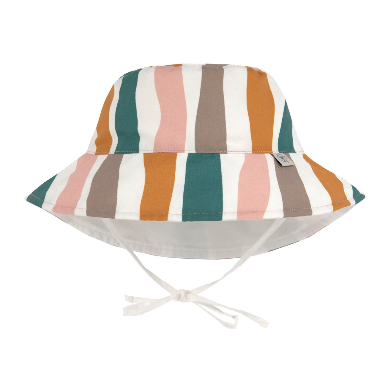 Chapeau anti-UV réversible enfant - rose blanc