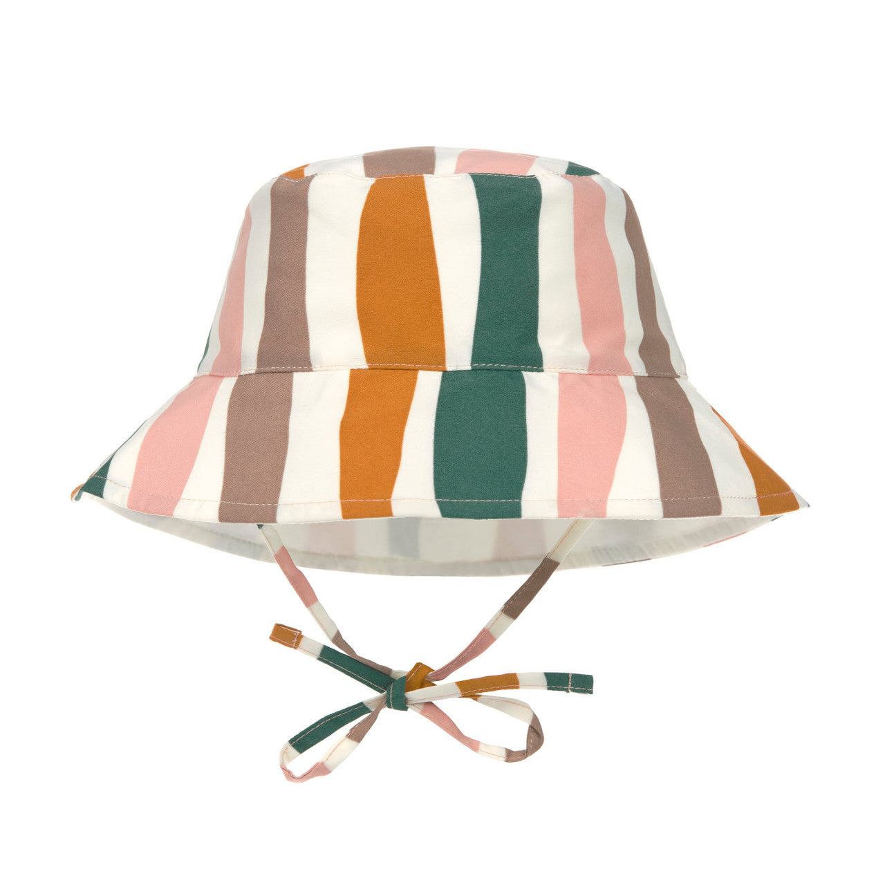 Chapeau anti-UV réversible enfant - rose blanc