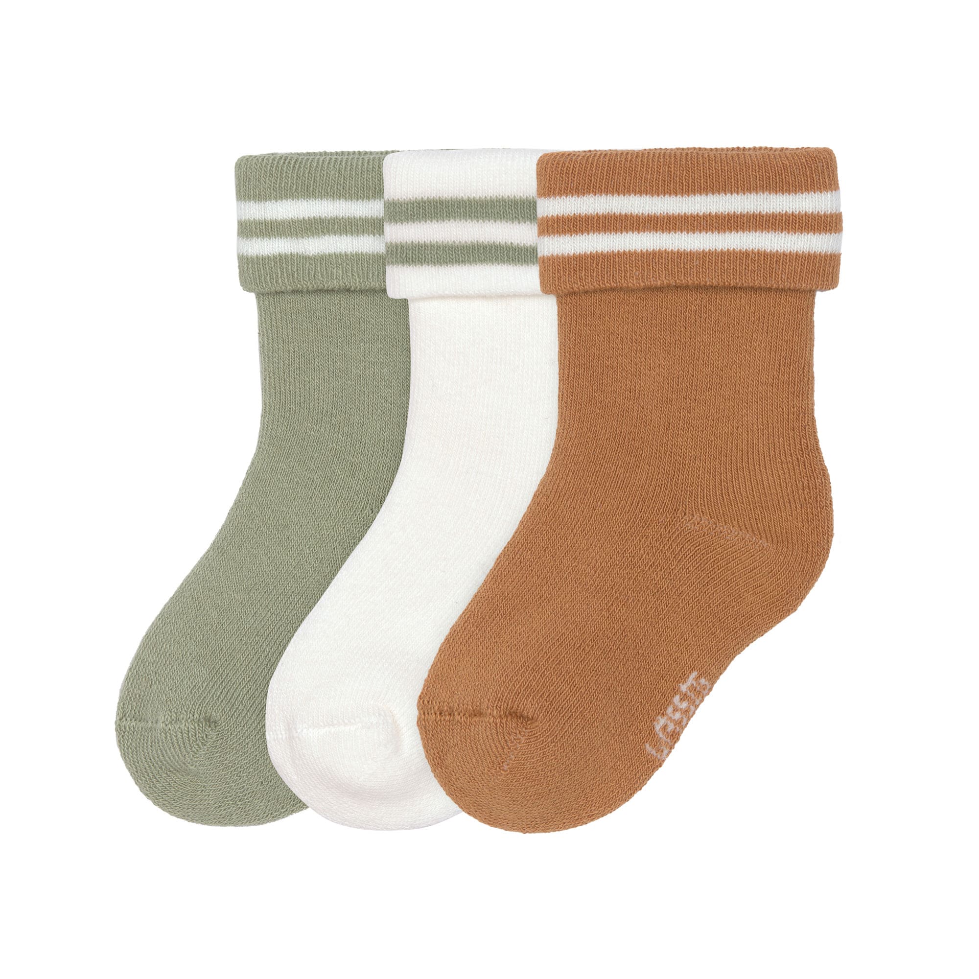 Lot de 3 chaussettes Terry éponge - Little Gang, rayé khaki caramel