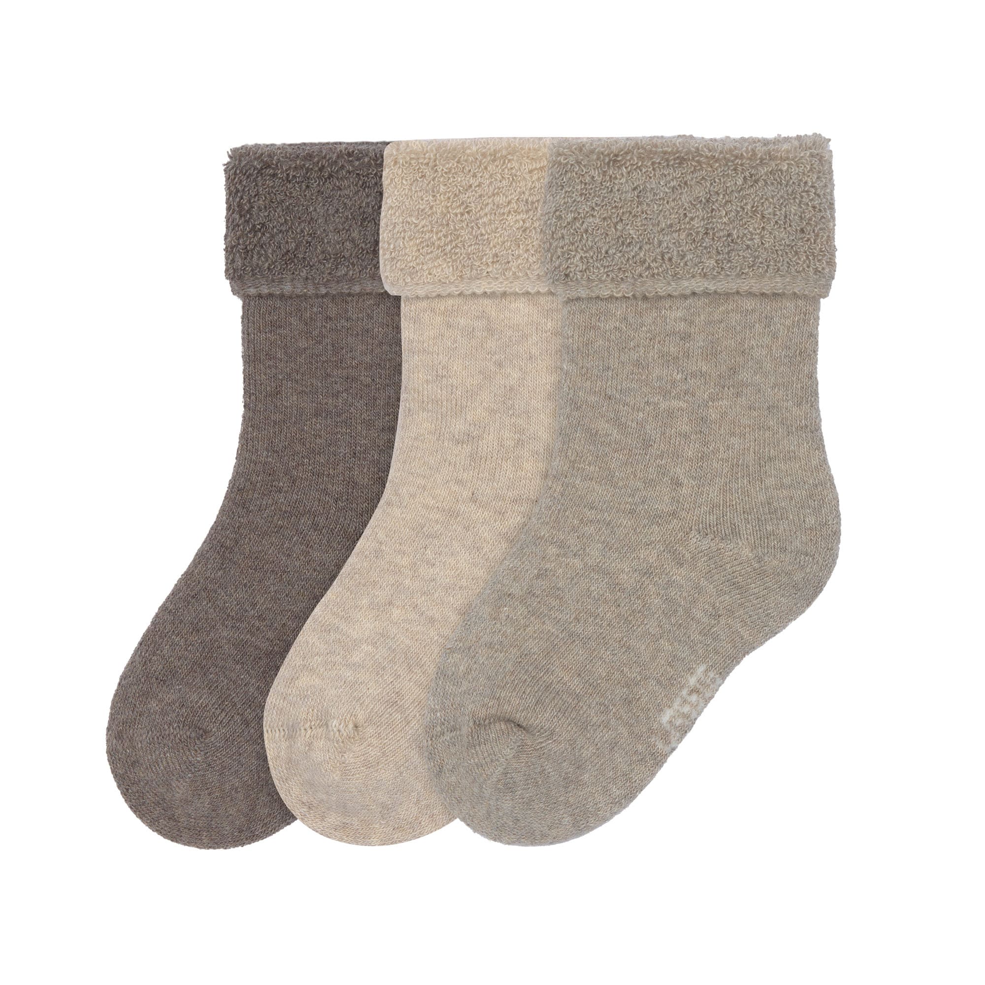 Lot de 3 chaussettes Terry éponge - Little Gang, brun beige