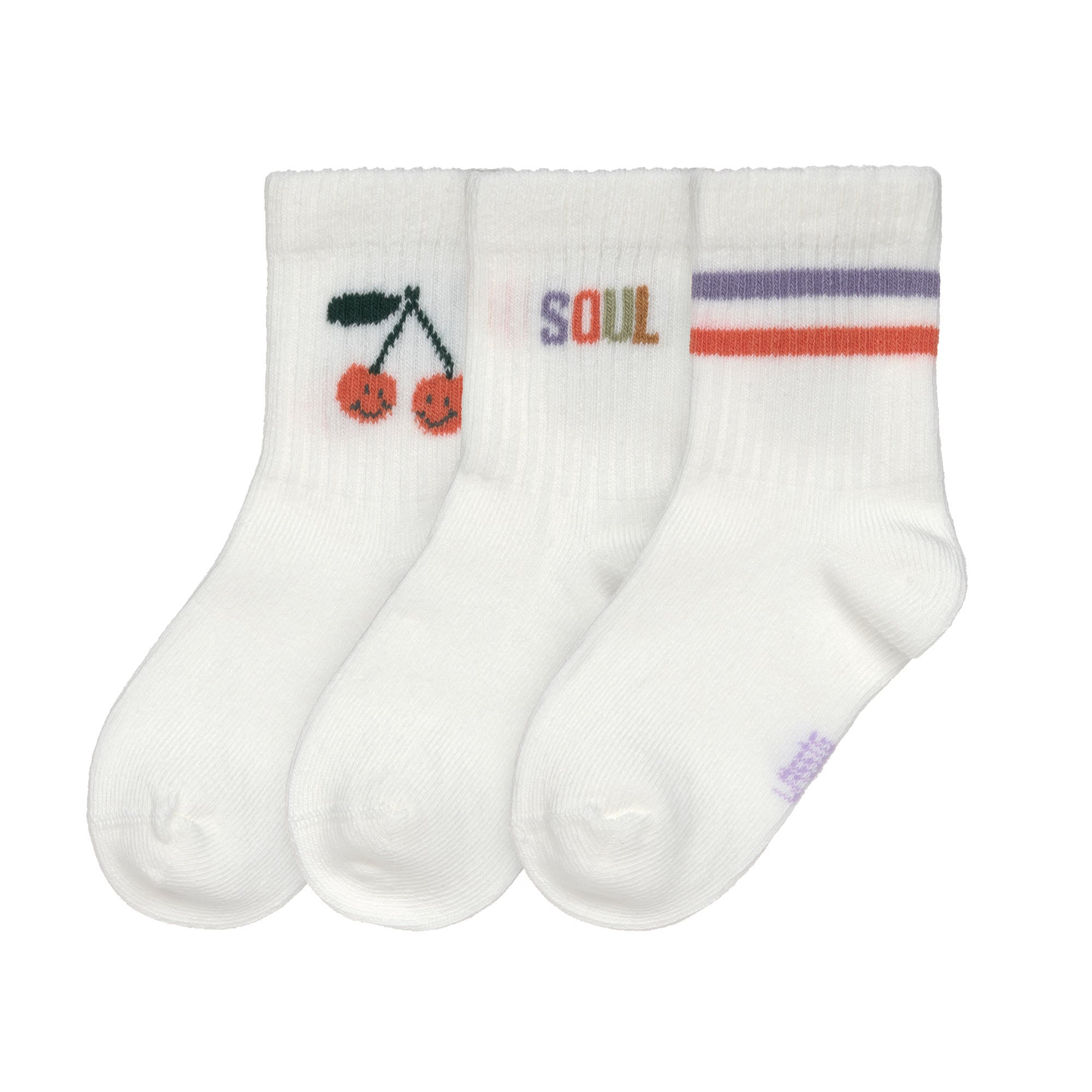 Lot de 3 chaussettes tennis - Little Gang,Cerise