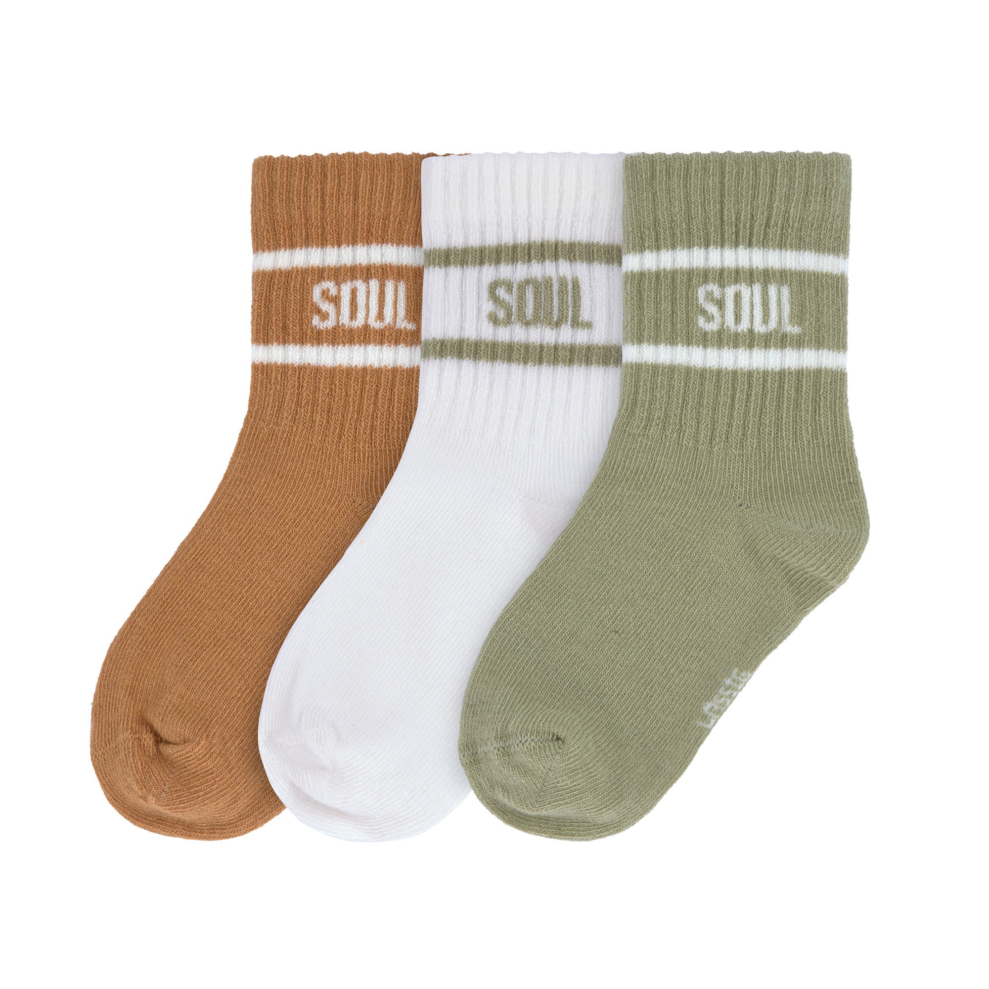 Lot de 3 chaussettes tennis - Little Gang khaki caramel
