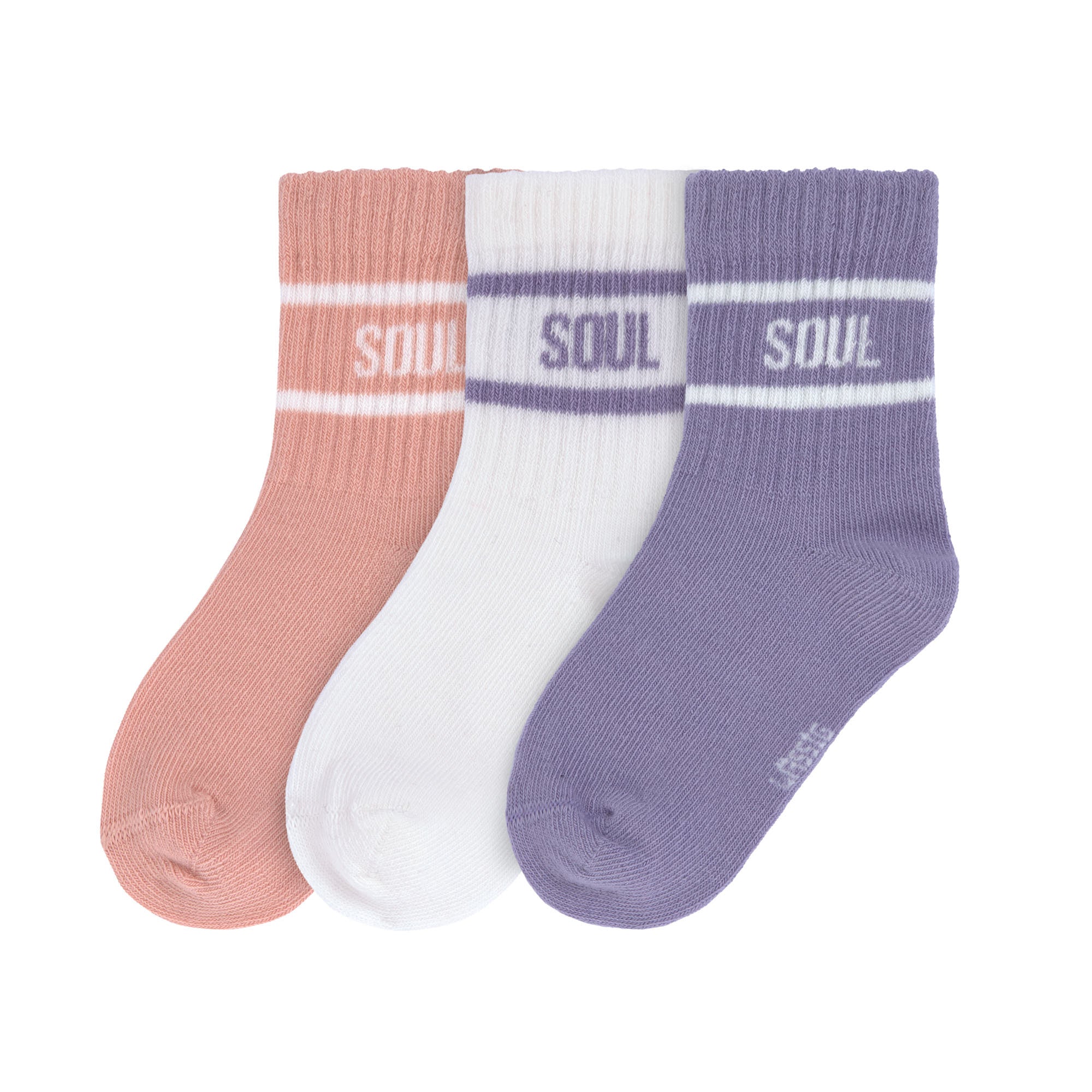 Lot de 3 chaussettes tennis - Little Gang Rose lilas