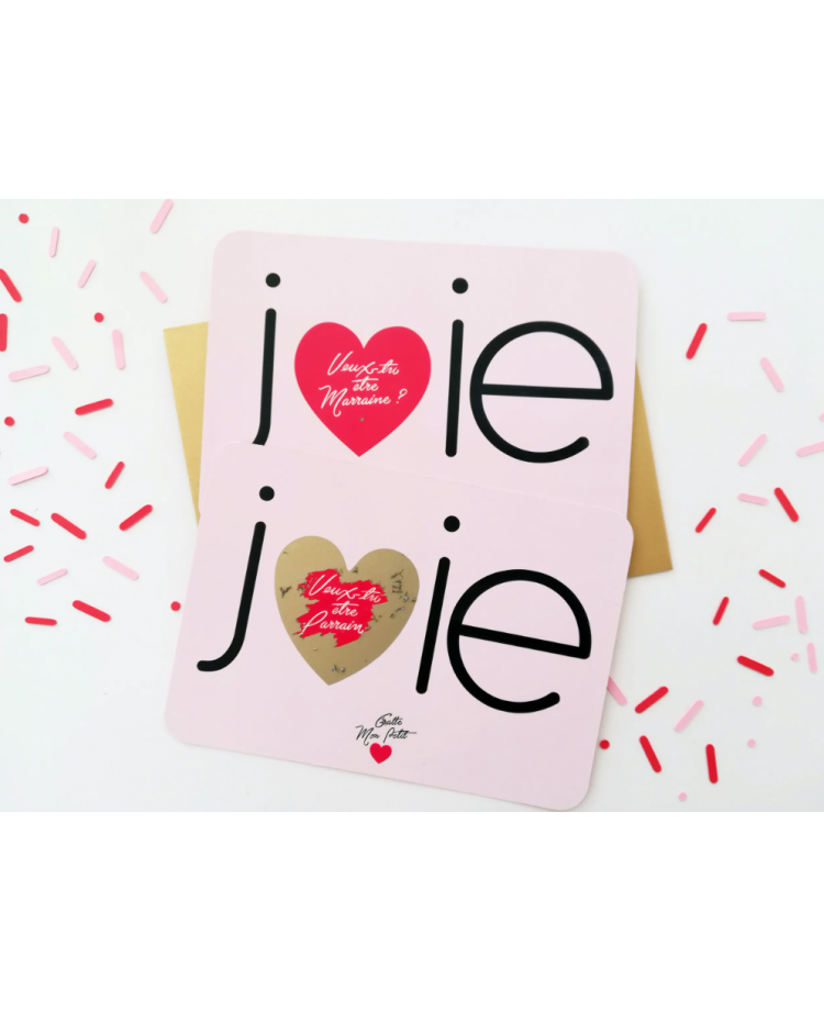 Carte jeu demande parrain marraine personnalisée