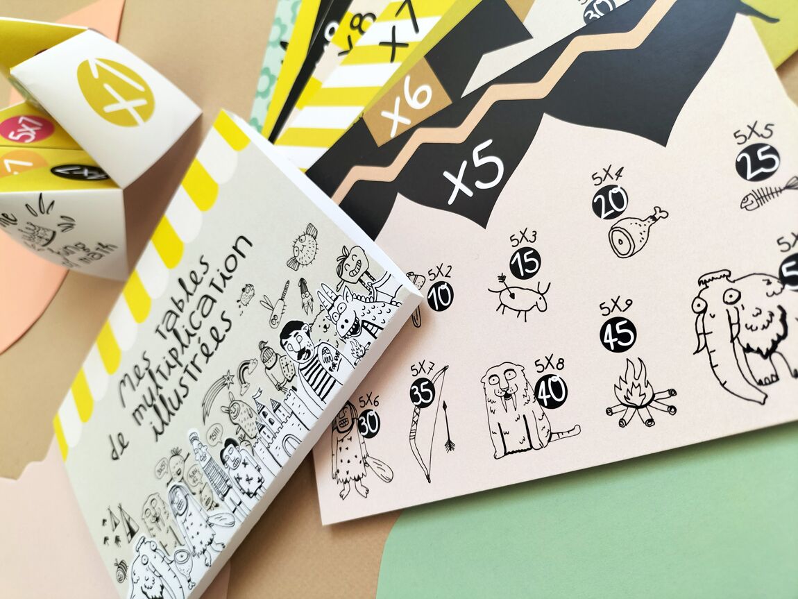 Coffret tables de multiplications illustrées