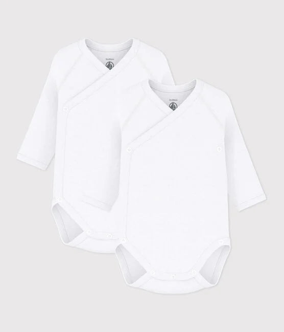 Lot de 2 bodies croisés manches longues bébé