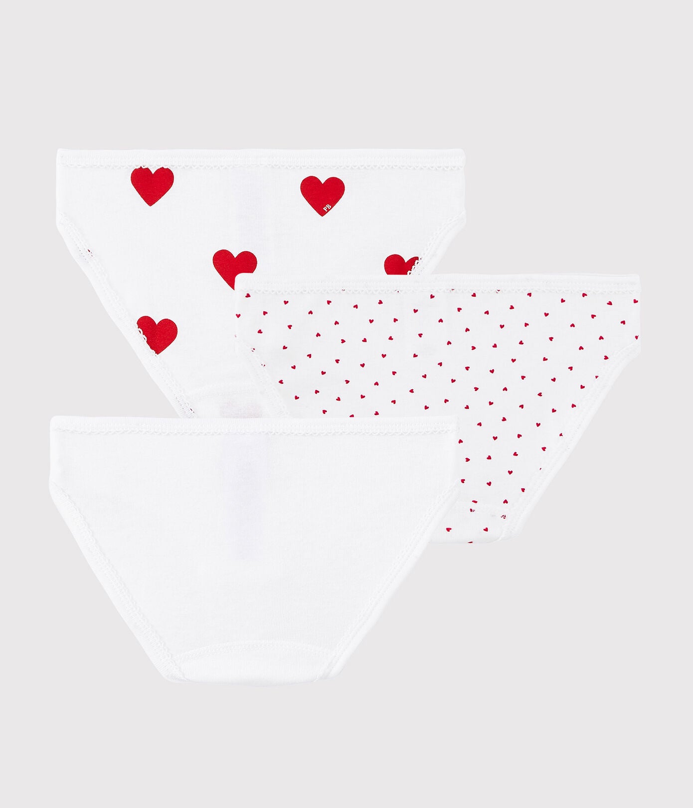 Lot de 3 culottes coton coeur