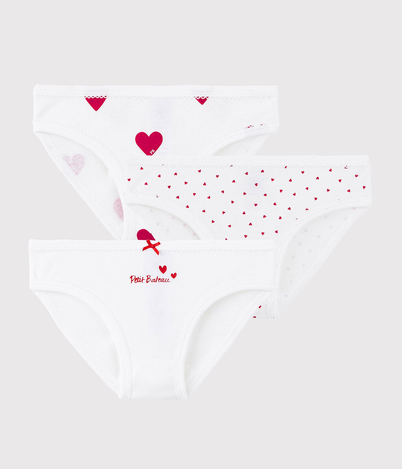 Lot de 3 culottes coton coeur