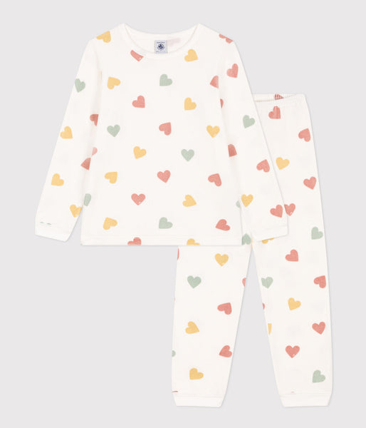 Pyjama 2 pc velours coeurs multicolores enfant