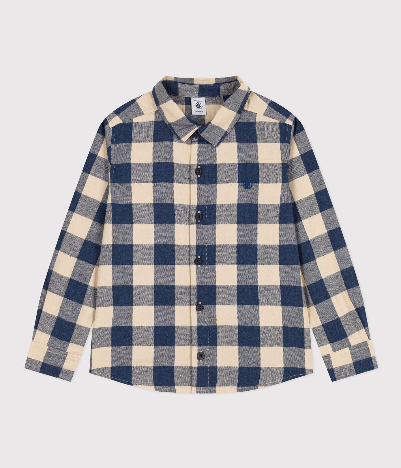 Chemise à carreaux en flanelle de coton enfant