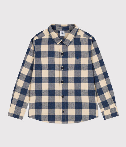 Chemise à carreaux en flanelle de coton enfant
