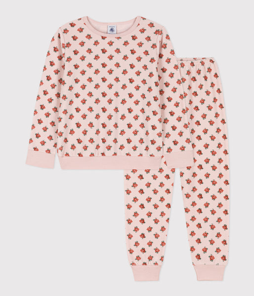 Pyjama 2 pc velours fleurs enfant