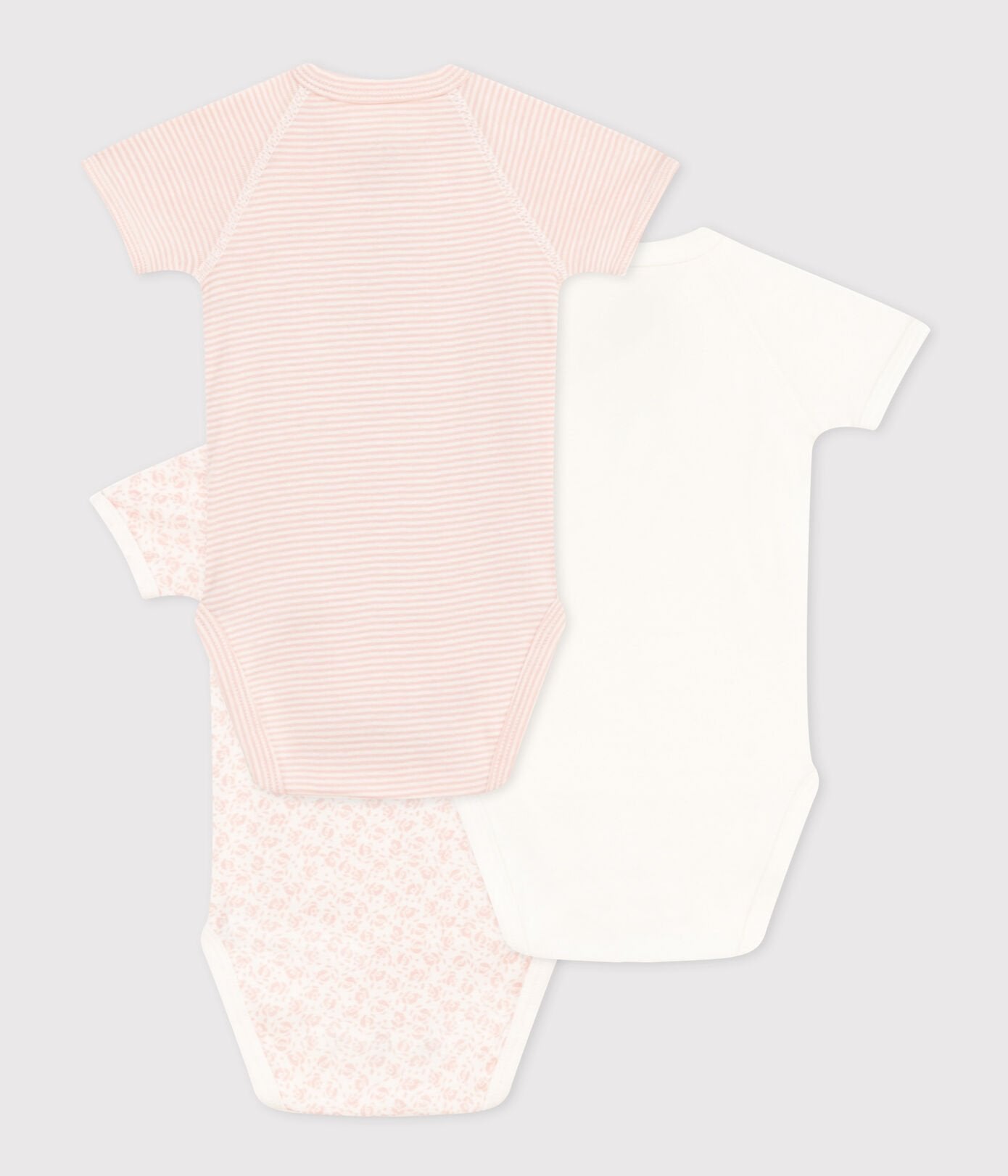 Lot de 3 bodies croisés manches courtes fleurs