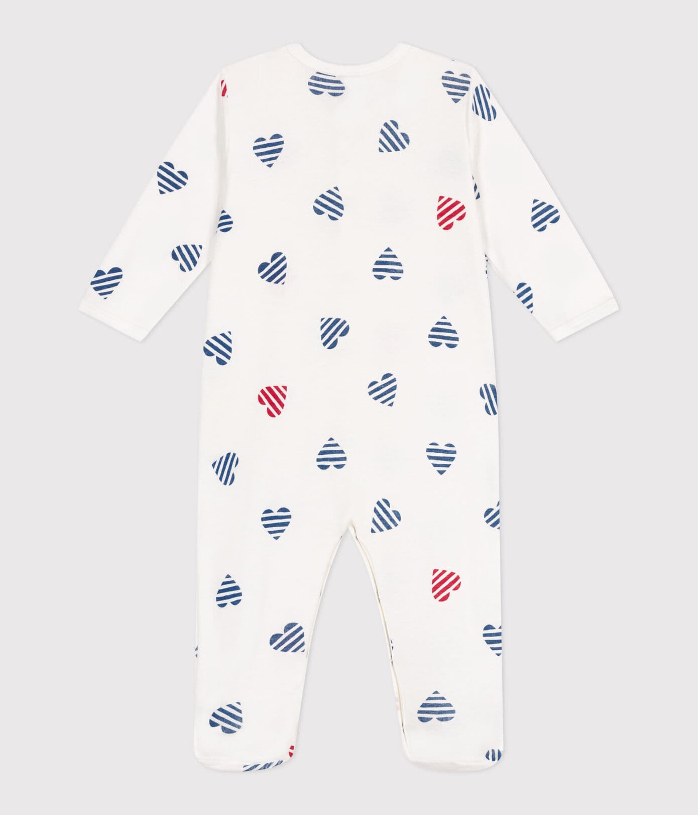 Pyjama bébé en coton - coeurs rayés