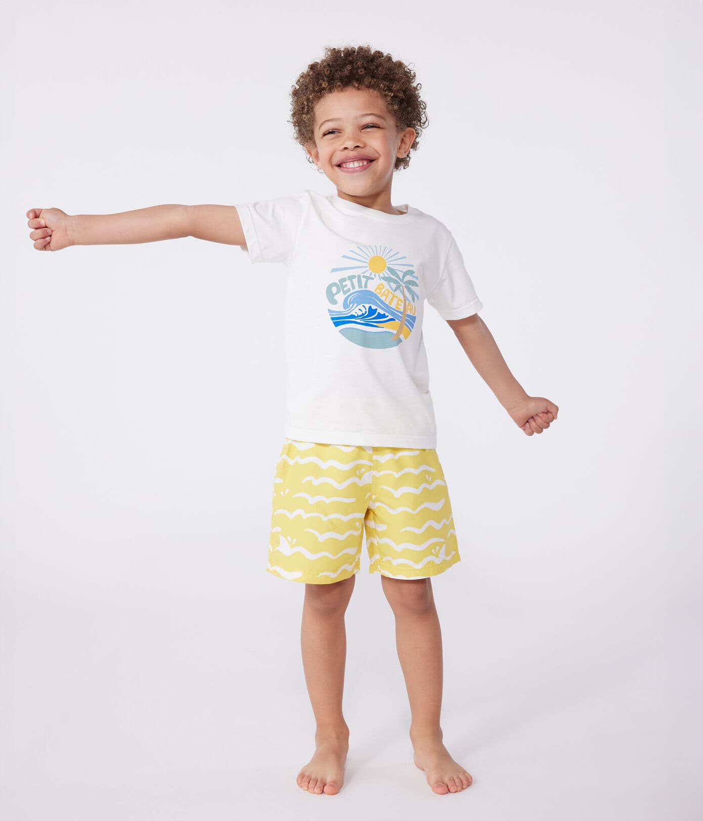 T-shirt coton imprimé plage - enfant