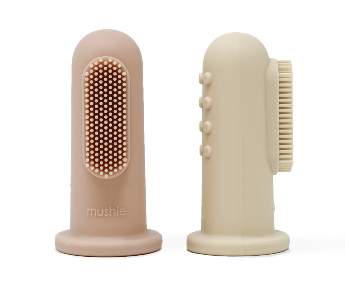 Lot de 2 brosses à dents à doigt sand/blush liste #350850