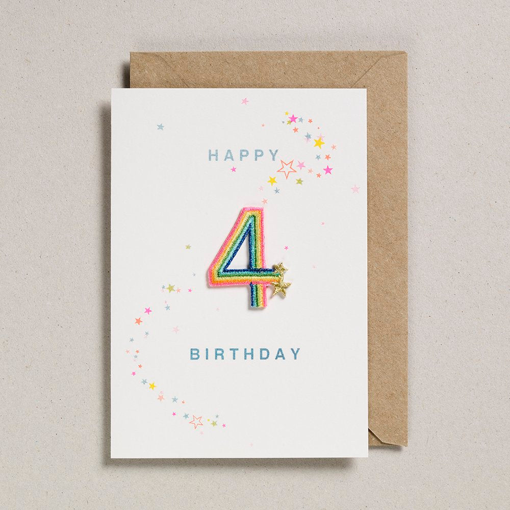 Carte patch Ages - Happy Birthday Rainbow 4
