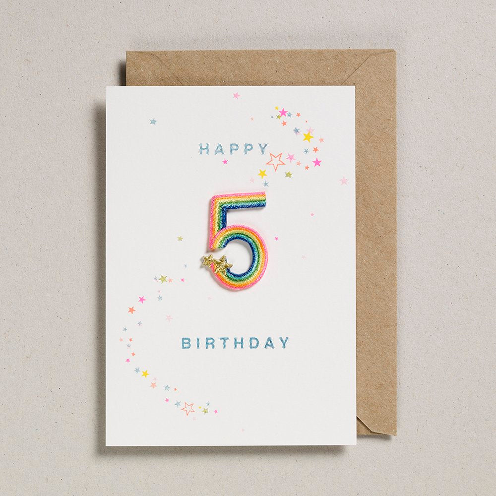 Carte patch Ages - Happy Birthday Rainbow 5