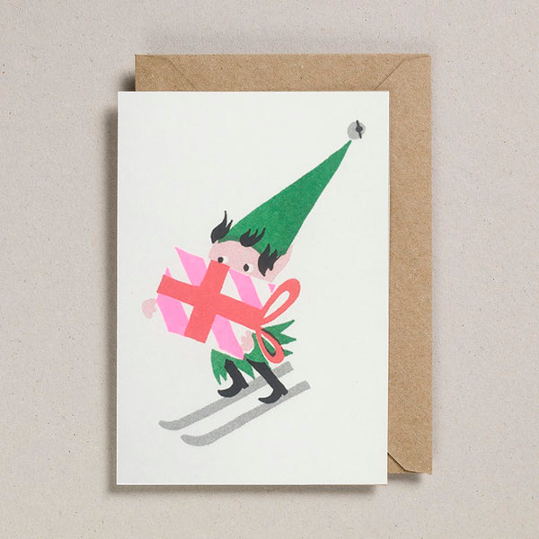 Carte Christmas - Skiing Elf