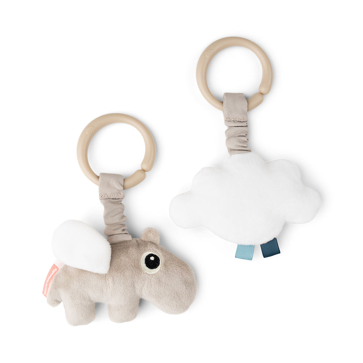 Set de 2 hochets happy clouds sand