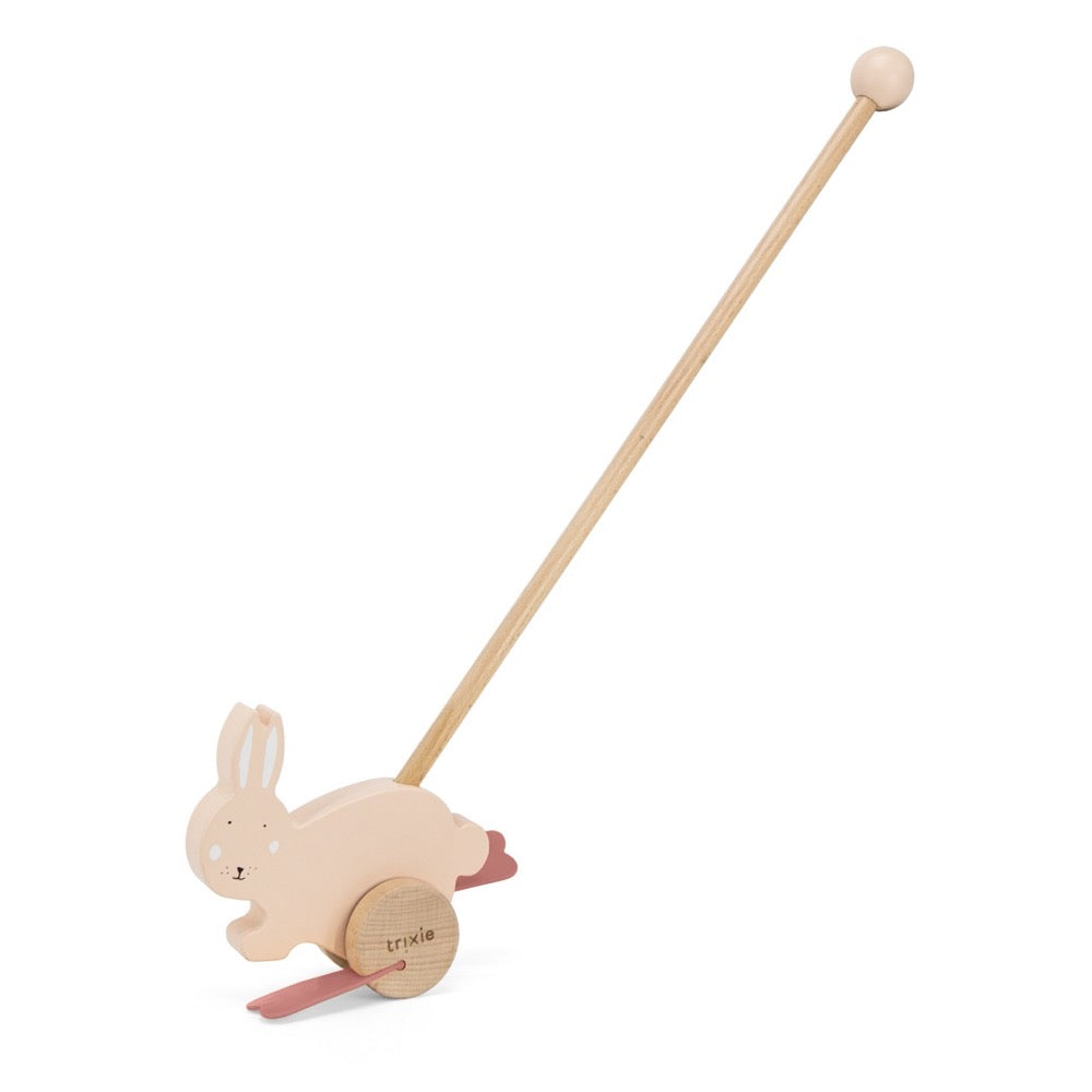 Jouet à pousser en bois - Mrs Rabbit