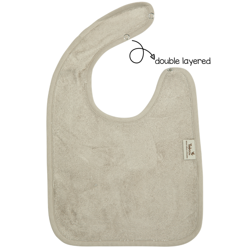 Bavoir avec pression double épaisseur - Feather Grey liste #336627