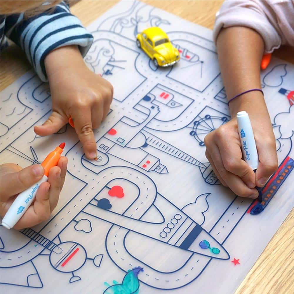 Set coloriage en silicone + feutres - Circuit