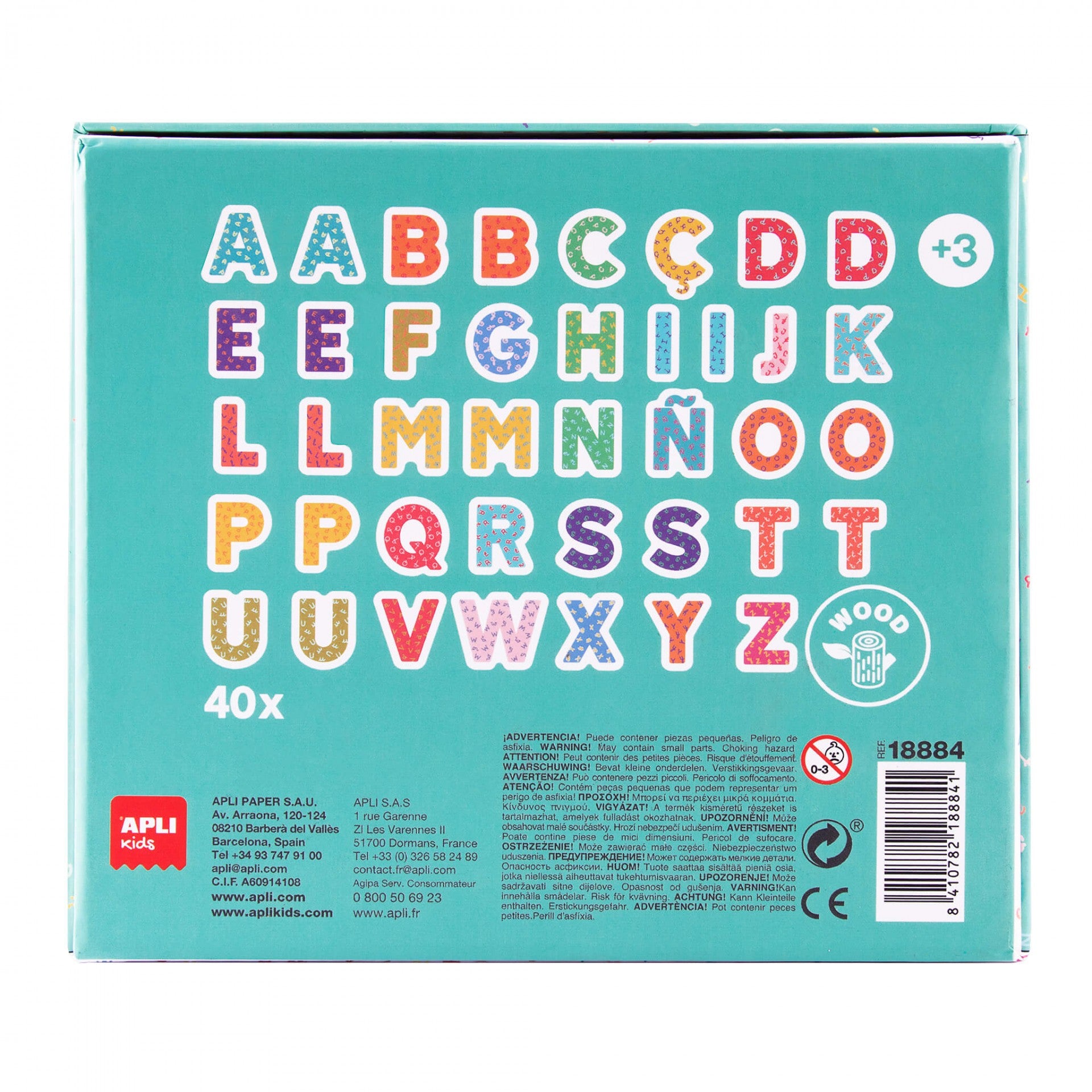 Magnet lettres en bois (40 u.)