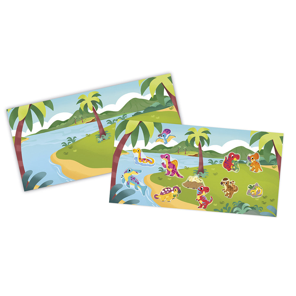 Coffret Créatif Stickers Epais Repositionnables Dinos - 2 ans