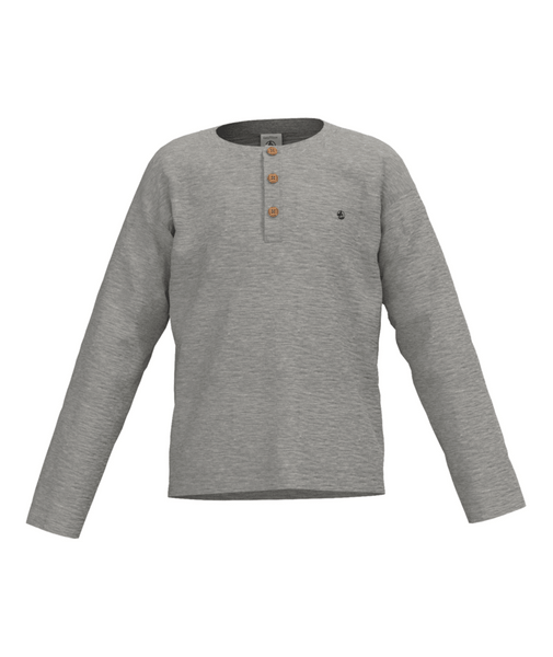 T-shirt manches longues en coton - gris chiné