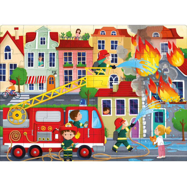 Livre Puzzle - Les Pompiers