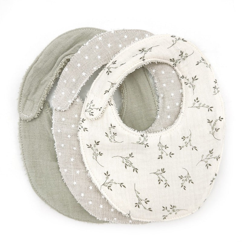Set de 3 bavoirs olive bloom liste #367270