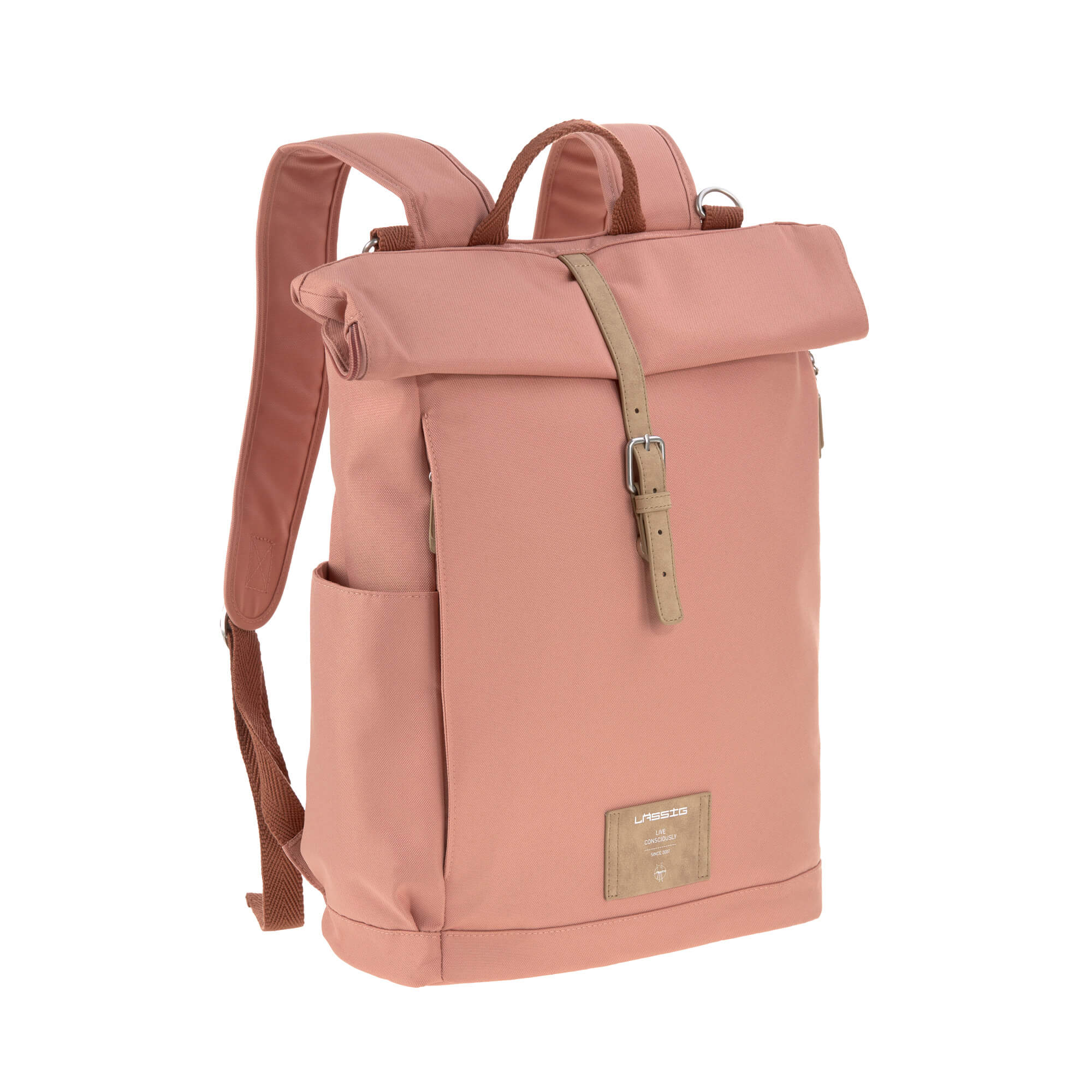 Sac à dos à langer Rolltop cannelle