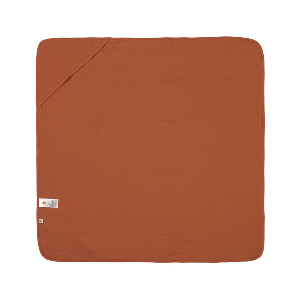Cape de bain en mousseline rouille