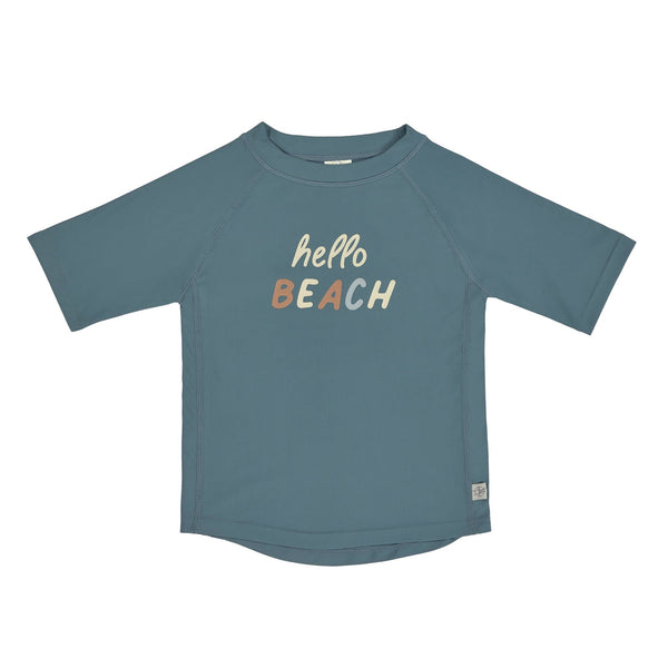 T-shirt anti-UV manches courtes enfants - Hello Beach, bleu