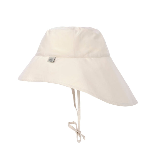 Chapeau protège nuque anti-UV bébé, blanc cassé