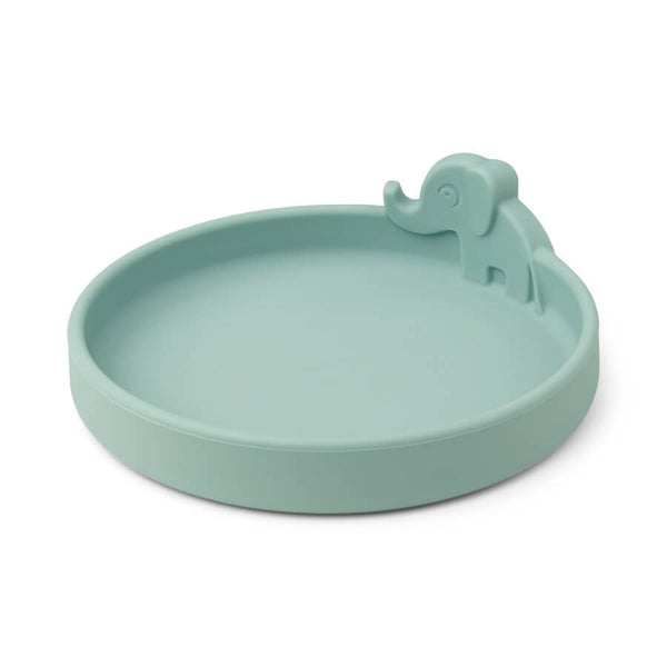 Assiette en silicone Elphee bleue