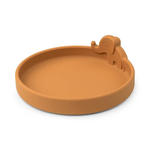 Assiette en silicone Elphee moutarde